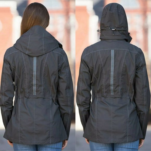 Kuhl Saboteura Waterproof Jacket Zip Raincoat Raven Gray Lightweight Size Small - Picture 3 of 12
